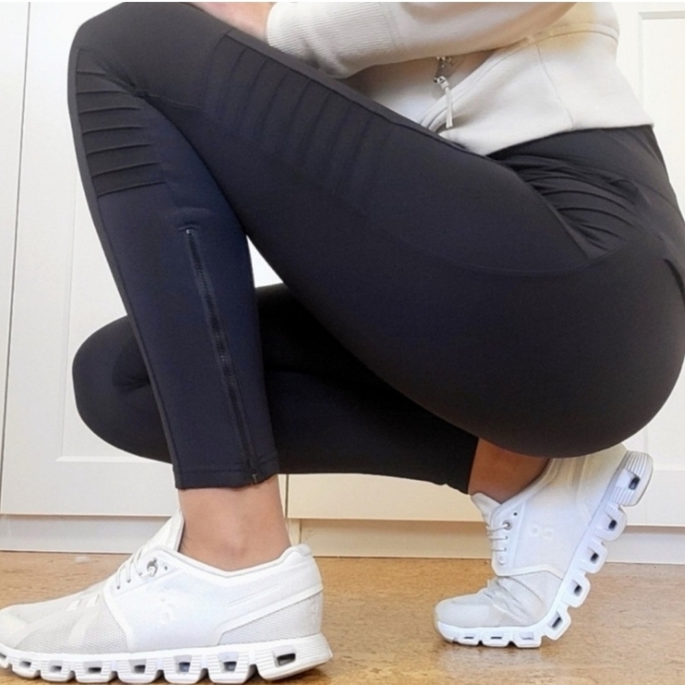 NWT Athleta Delancey Black Moto Tights Leggings Pants